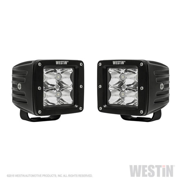 Westin Automotive SET OF(2)3.2 IN. X 3 IN. 5W CREE FLOOD BEAM BLACK HYPERQ LED AUXILIARY LIGHT 09-12200B-PR